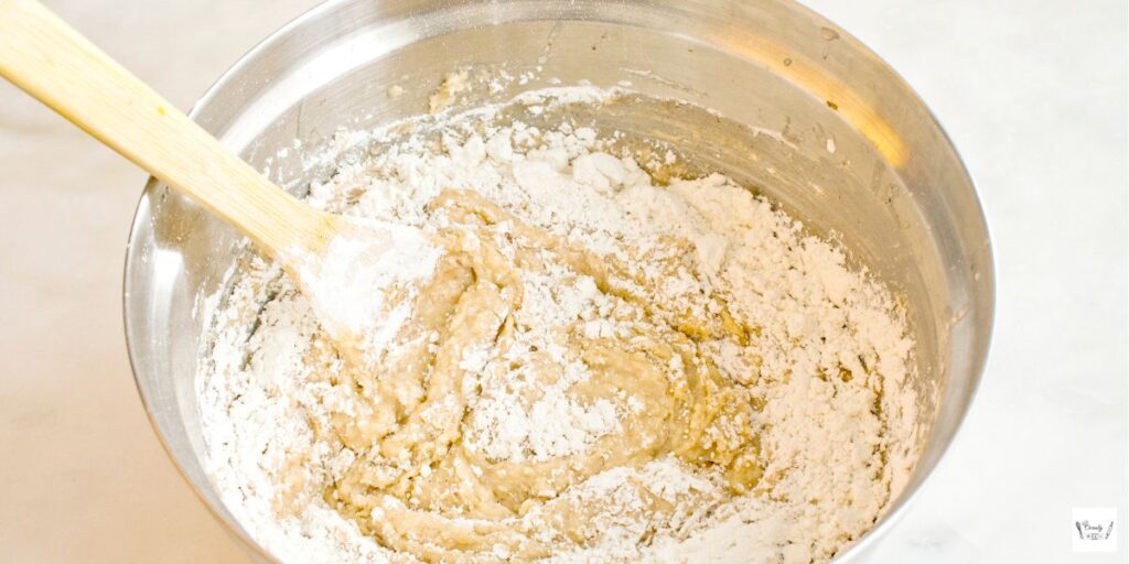 fold the dry ingredients in just until combined.