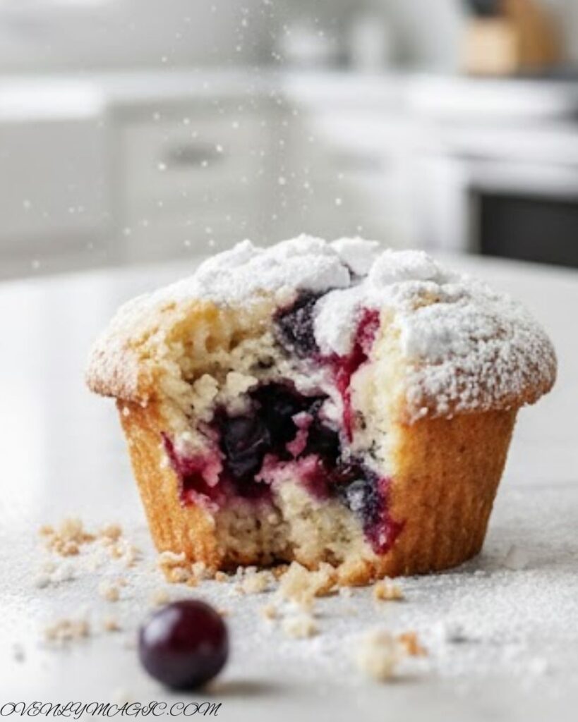 Golden baked mini blueberry muffins