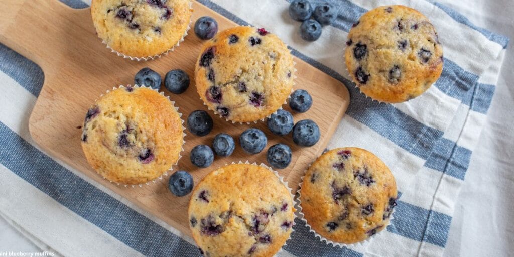 Golden brown blueberry muffins