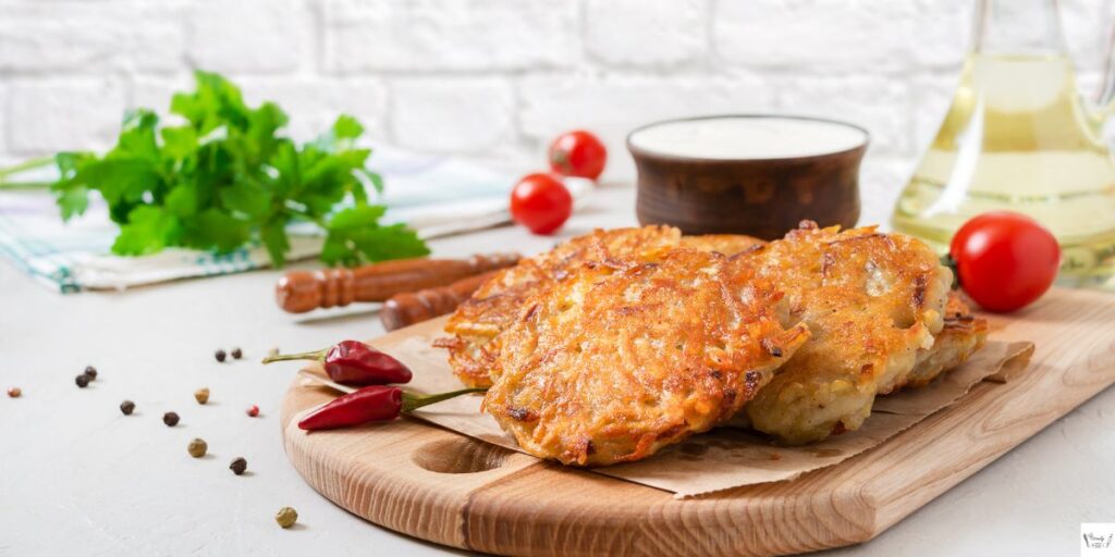 Freshly cooked potato pancakes