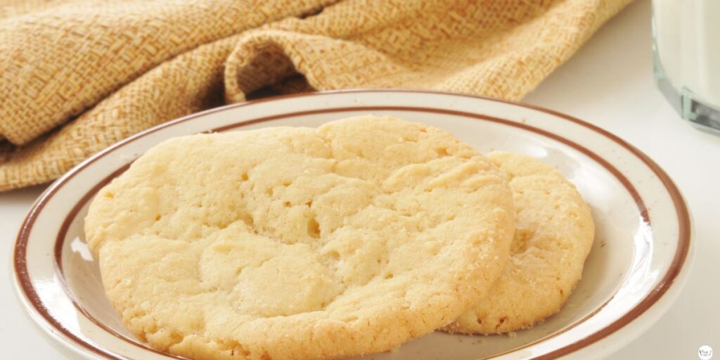 Plate of 3 ingredient sugar cookies for a family-friendly treat