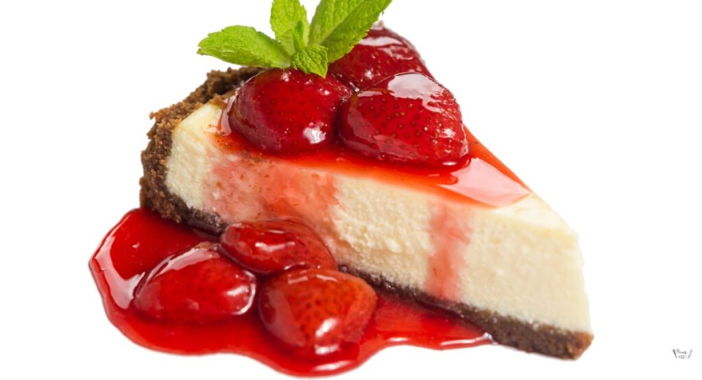 Sliced strawberry earthquake cake with soft swirls and moist layers, perfect for dessert lovers.