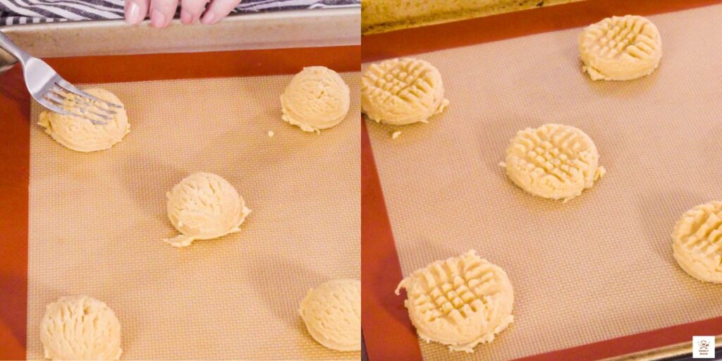 Shaping cookie dough balls for eggless peanut butter cookie recipe