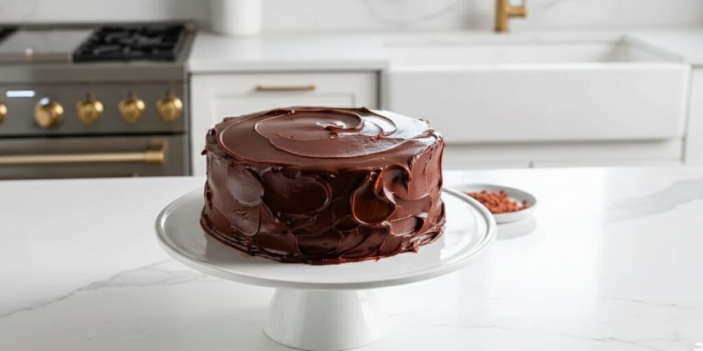 Rich Chocolate Espresso Cake slice showing moist and fluffy texture