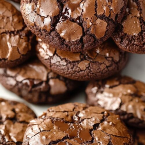 Chocolate brownie cookies sandwich with frosting in the middle, homemade and ready to enjoy