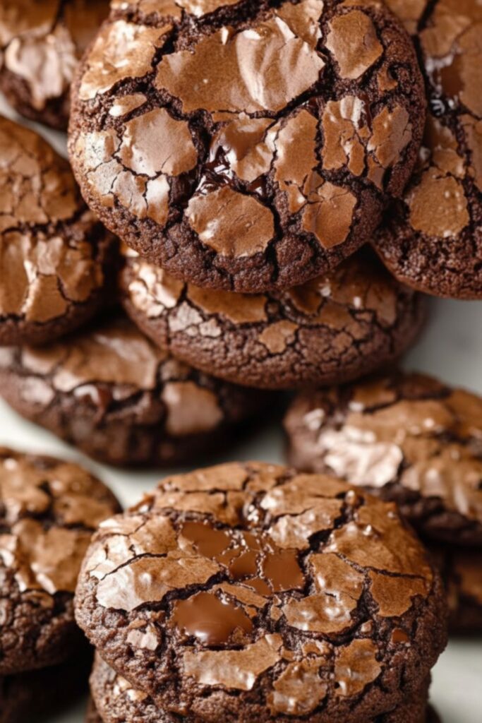 Chocolate brownie cookies sandwich with frosting in the middle, homemade and ready to enjoy