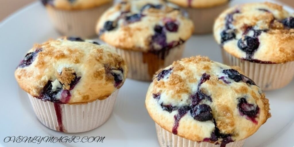Blueberry muffin batter with fresh blueberries
