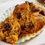 Moist pumpkin chocolate chip muffins with warm fall spices