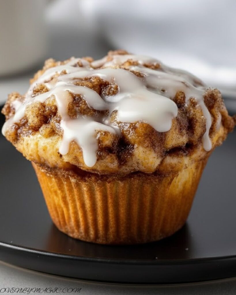Muffins on a plate with coffee or tea, napkin, and fork — cozy breakfast/brunch vibe.