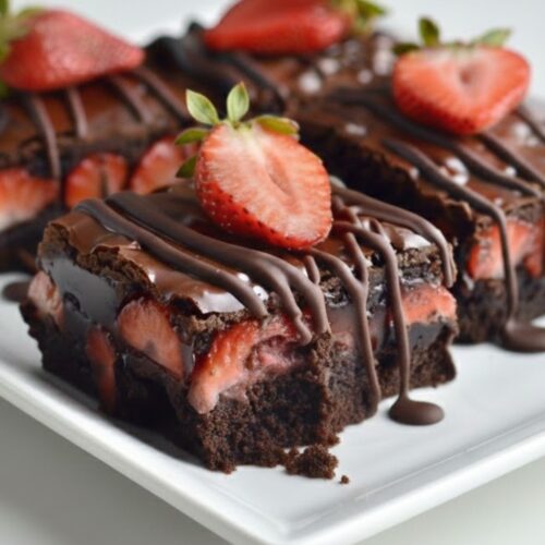 Chocolate Covered Strawberry Brownies