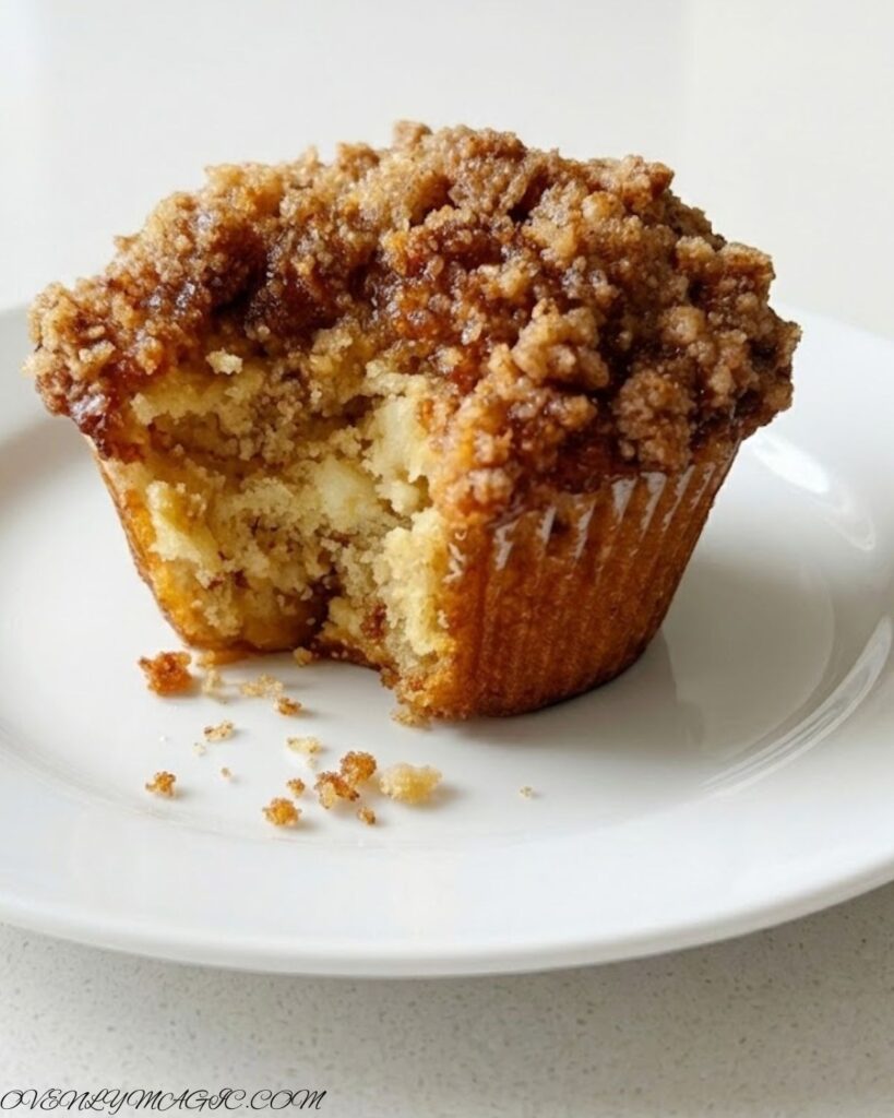 Soft and moist Apple Cinnamon Muffins with crumbly streusel topping