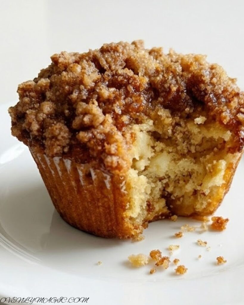 Soft and moist Apple Cinnamon Muffins with crumbly streusel topping