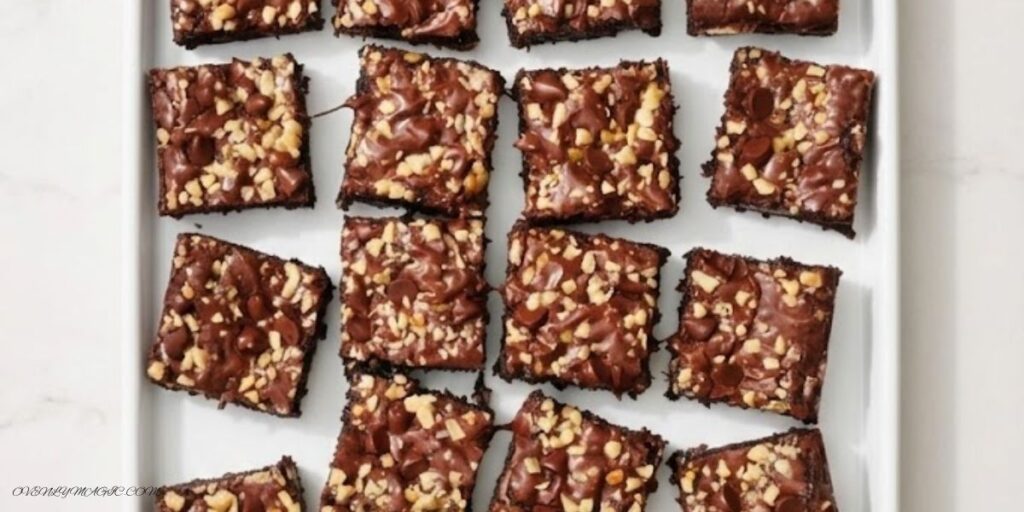 Fudgy toffee brownies with crunchy toffee bits on top