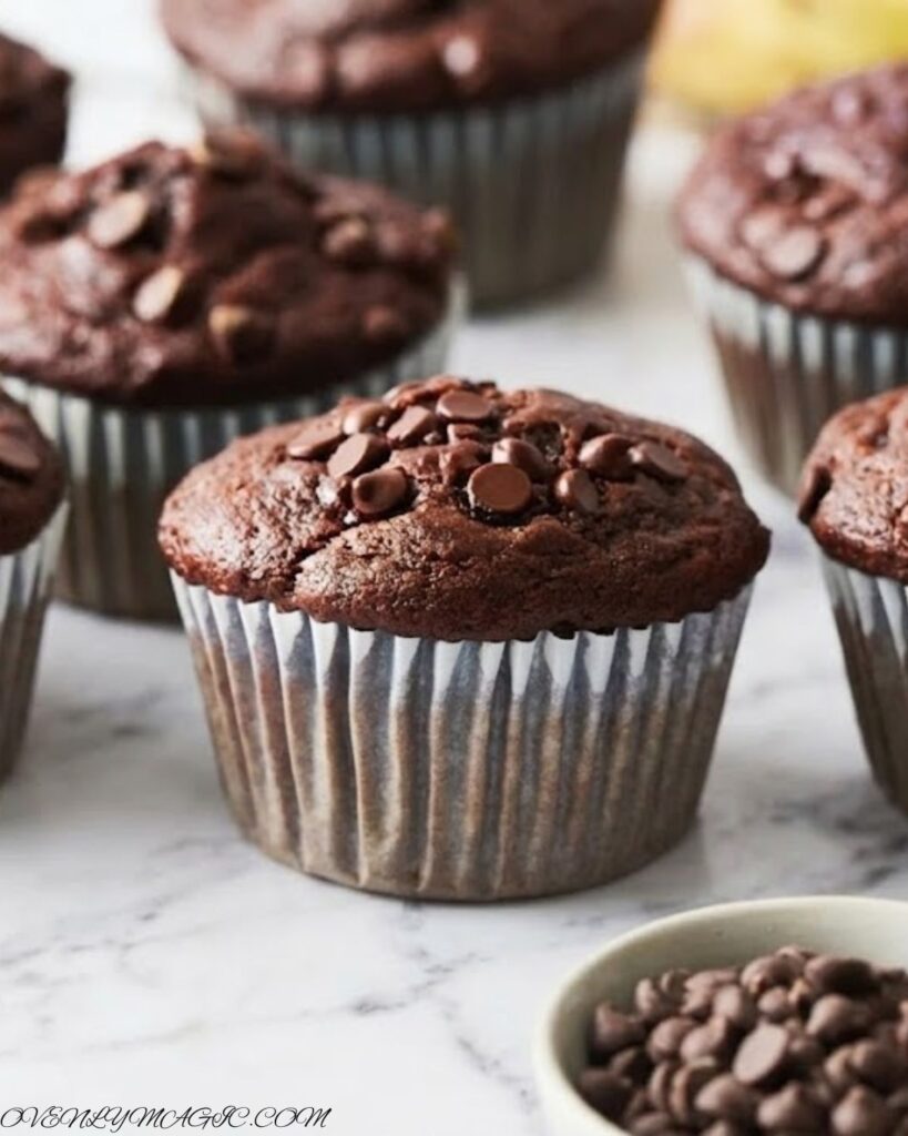 Double Chocolate Banana Muffins